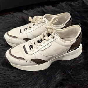 Michael Kors Cream and Brown Casual Sneakers